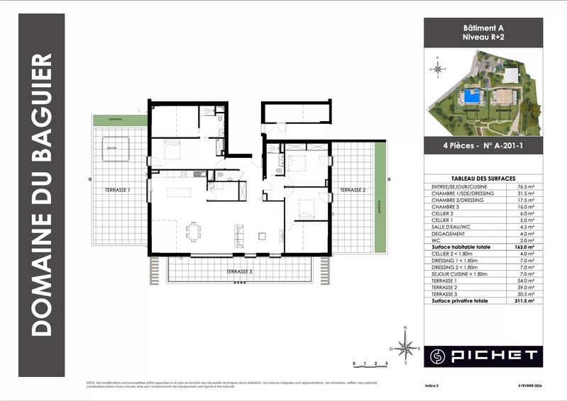 Appartement - 163 m² - 4 pièces