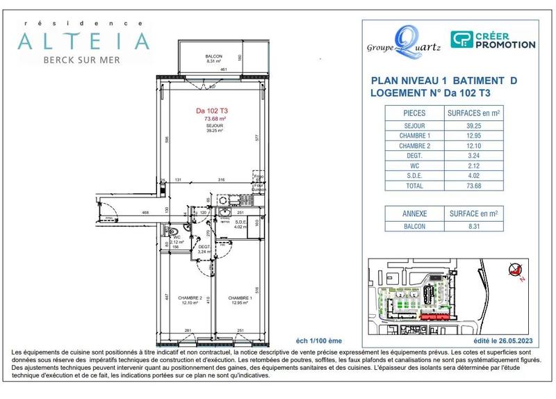 Appartement - 73 m² - 3 pièces
