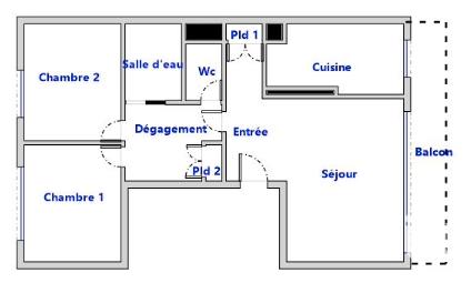 Appartement - 70 m² - 3 pièces