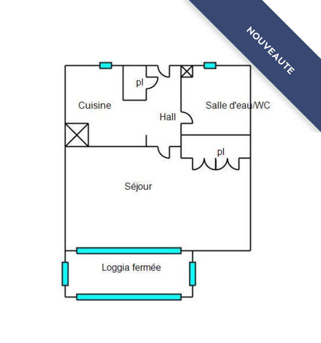 Studio - 24 m² - 1 pièce