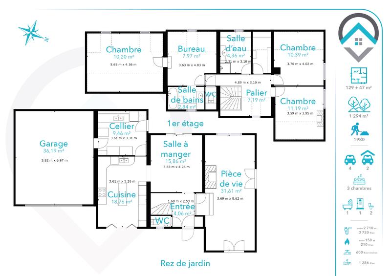 Maison - 128 m² - 6 pièces