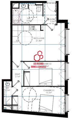 Appartement - 64 m² - 3 pièces