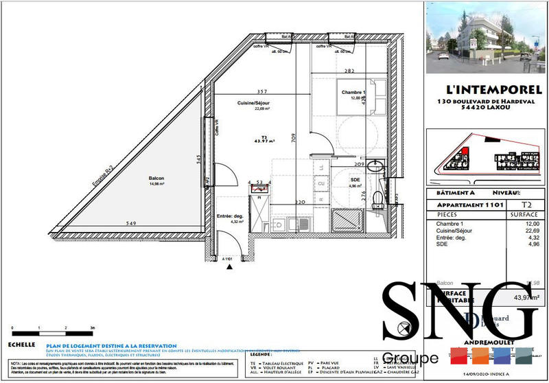 Appartement - 44 m² - 2 pièces