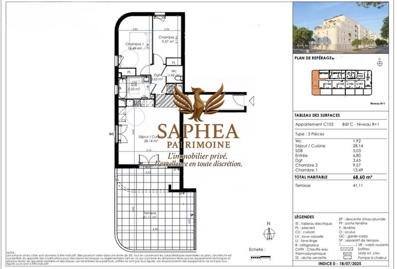 Appartement - 63 m² - 3 pièces