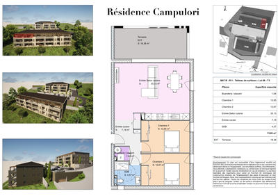 Appartement - 74 m² - 3 pièces