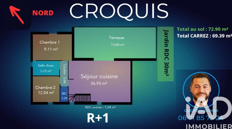 Appartement - 73 m² - 3 pièces