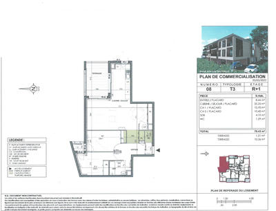 Appartement - 70 m² - 3 pièces