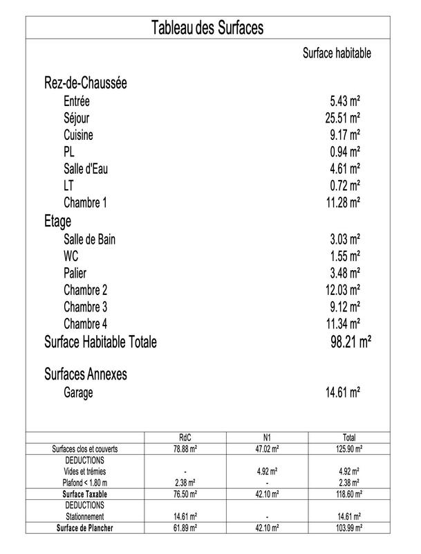 Maison traditionnelle - 98 m² - 5 pièces