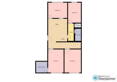 Chambre - 23 m² - 4 pièces