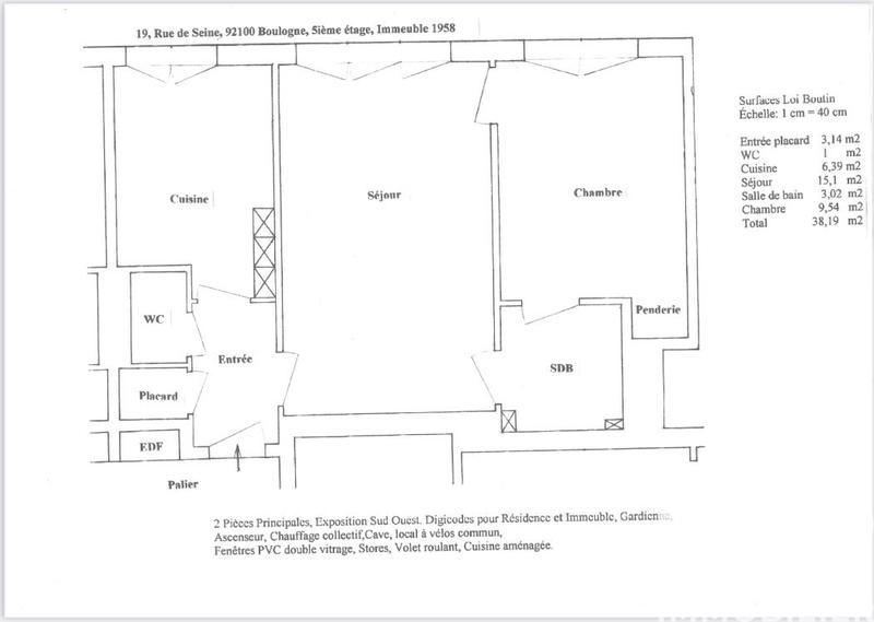 Appartement - 38 m² - 2 pièces