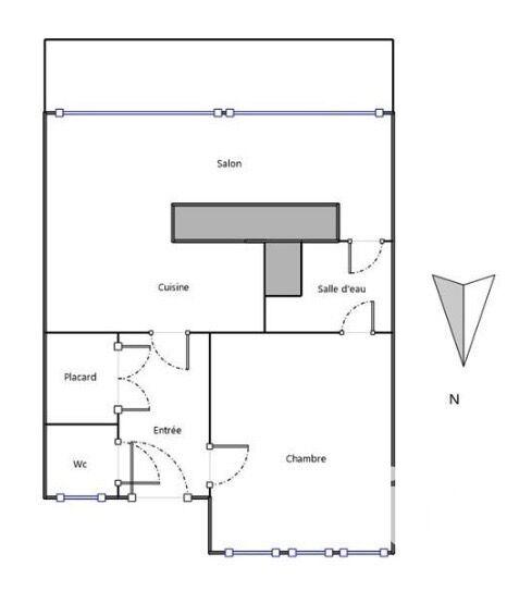 Appartement - 45 m² - 2 pièces