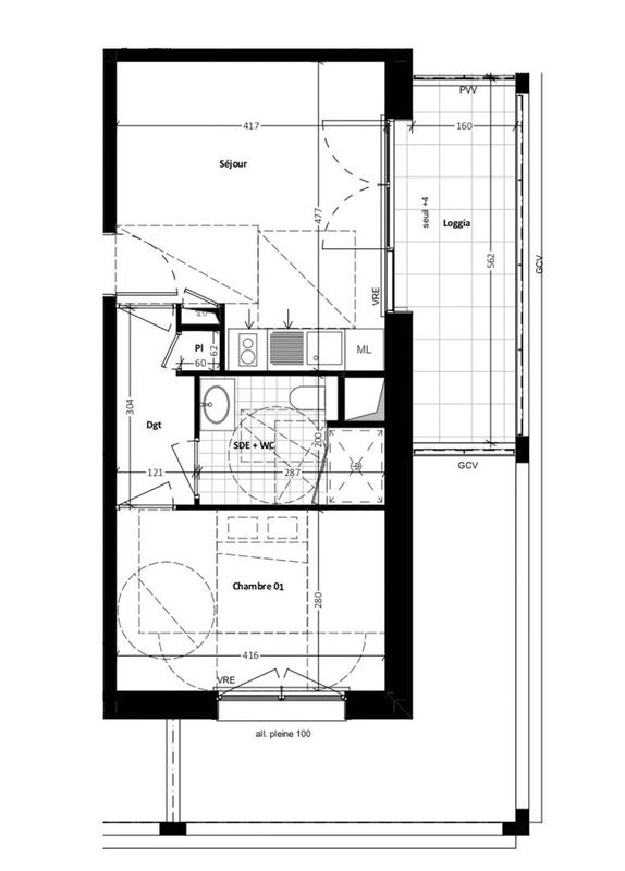 Appartement - 39 m² - 2 pièces