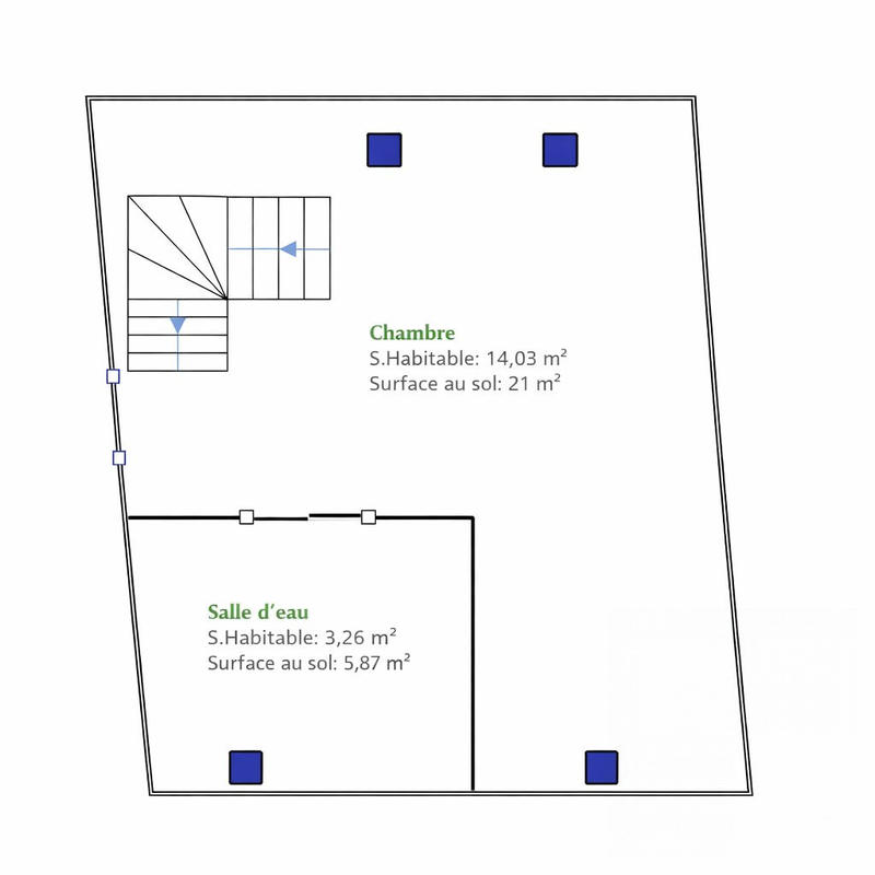 Maison - 64 m² - 3 pièces