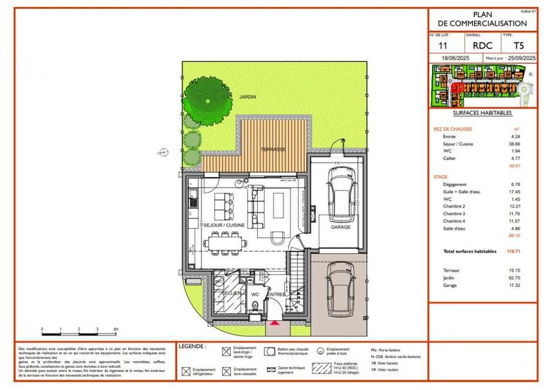Maison - 115 m² - 5 pièces
