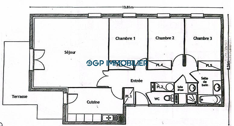 Appartement - 86 m² - 4 pièces