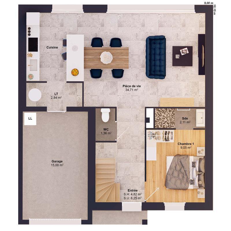 Maison - 94 m² - 5 pièces