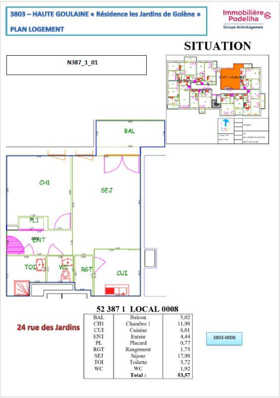 Appartement - 55 m² - 2 pièces