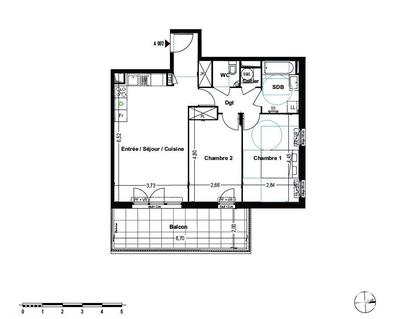 Appartement - 64 m² - 3 pièces