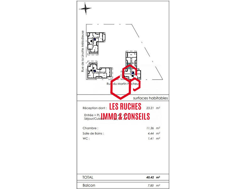 Appartement - 40 m² - 2 pièces