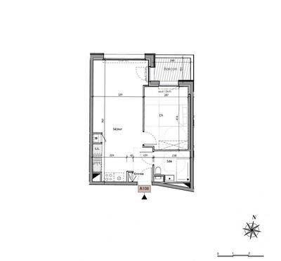 Appartement - 44 m² - 2 pièces