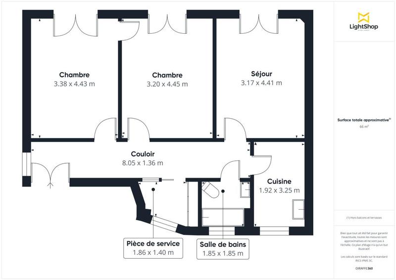 Appartement - 67 m² - 3 pièces