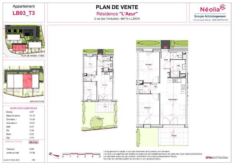 Duplex - 59 m² - 3 pièces