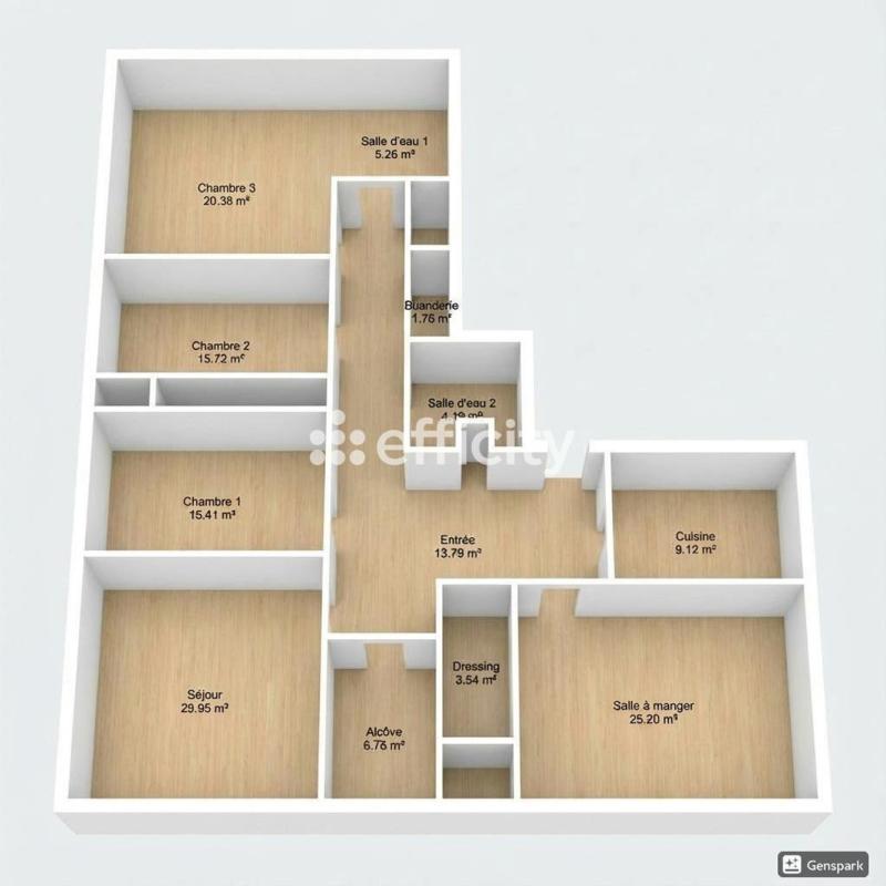 Appartement - 160 m² - 5 pièces