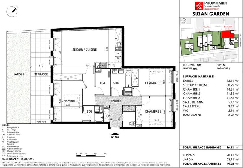 Appartement - 96 m² - 4 pièces