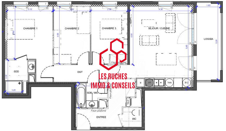 Appartement - 79 m² - 4 pièces