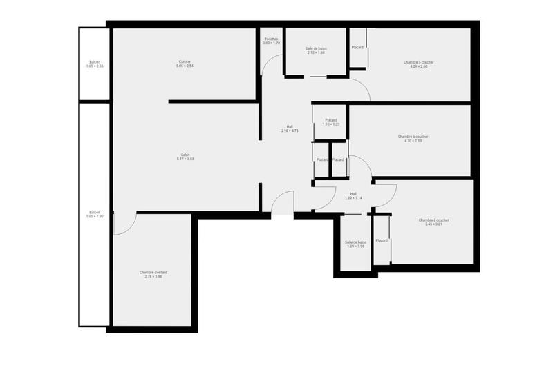 Appartement - 97 m² - 5 pièces