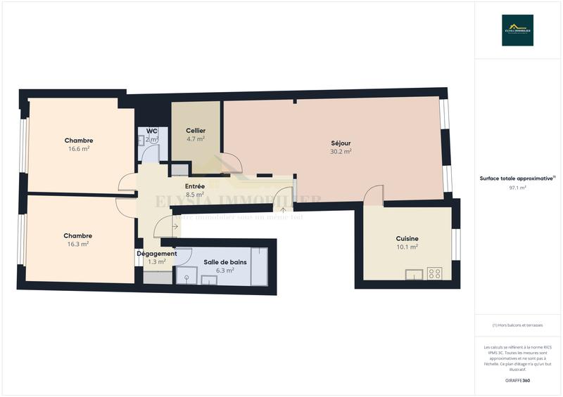 Appartement - 100 m² - 4 pièces