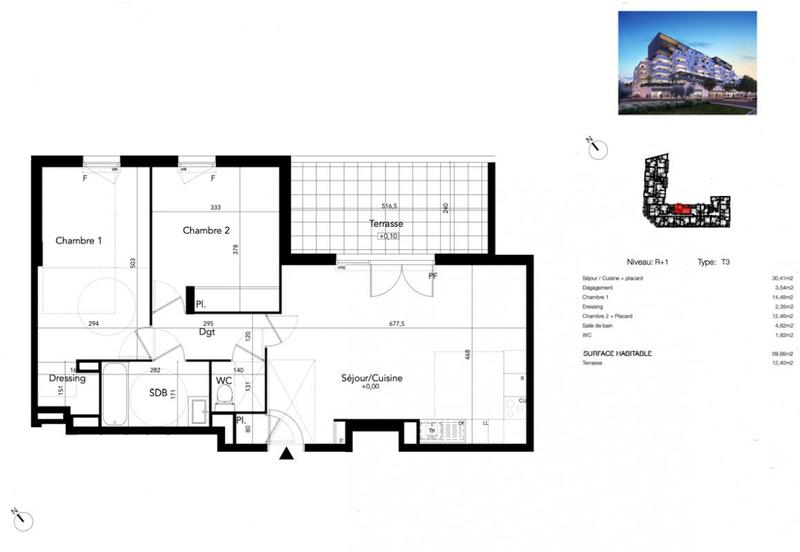 Appartement - 69 m² - 3 pièces