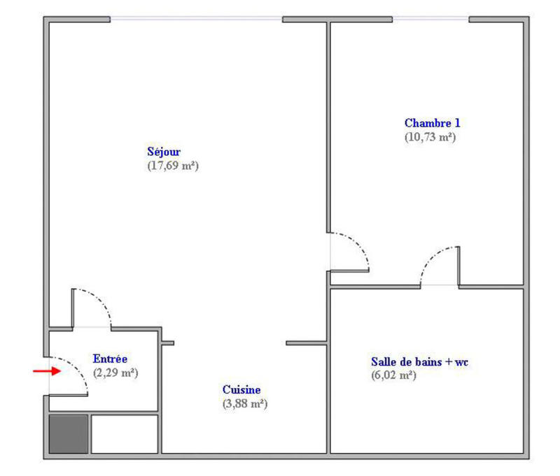 Appartement - 40 m² - 2 pièces