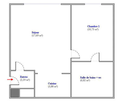 Appartement - 40 m² - 2 pièces