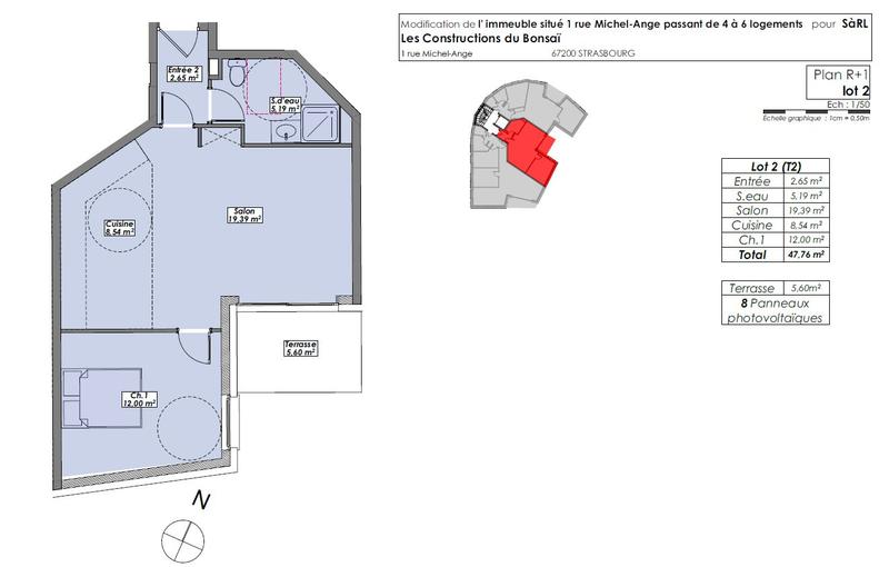 Appartement - 48 m² - 2 pièces