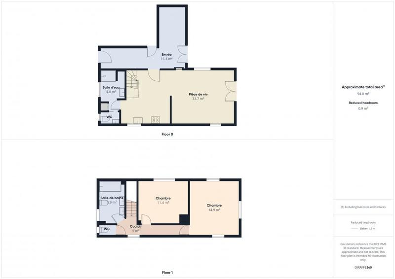 Maison - 100 m² - 3 pièces