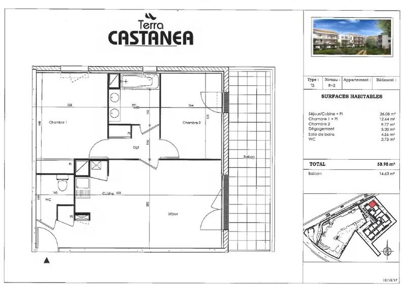 Appartement - 58 m² - 3 pièces
