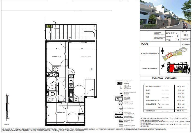Appartement - 58 m² - 3 pièces