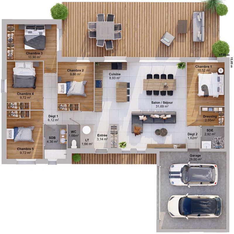 Maison - 115 m² - 7 pièces