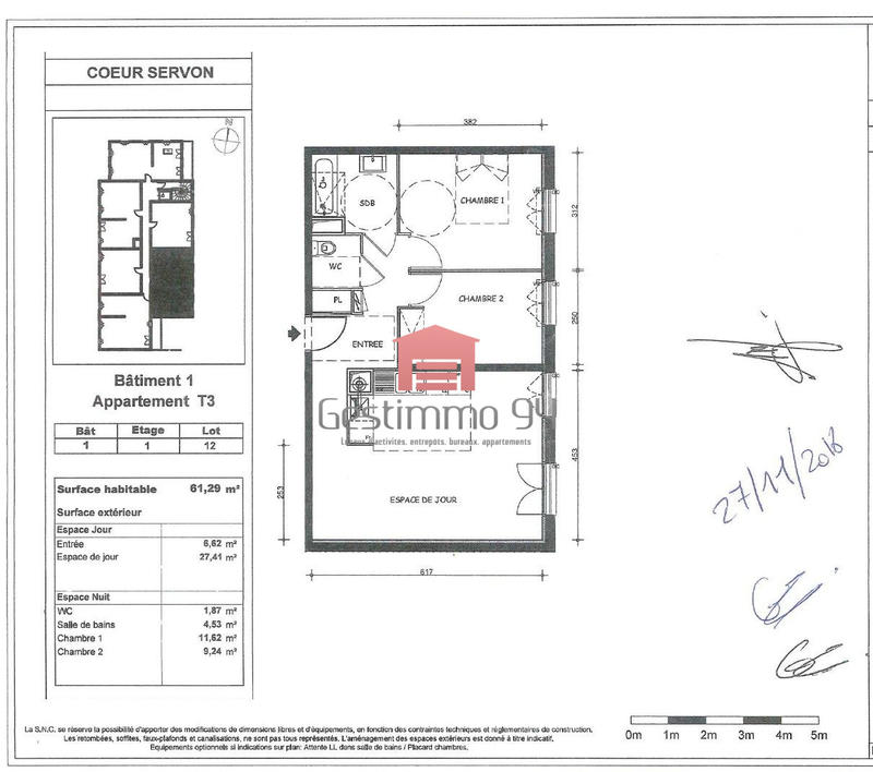 Appartement - 61 m² - 3 pièces
