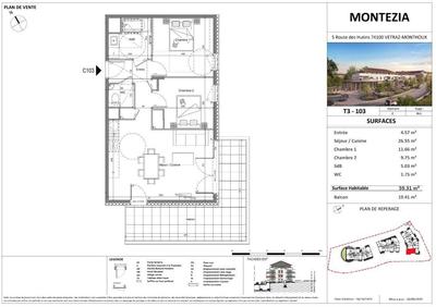 Appartement - 59 m² - 3 pièces