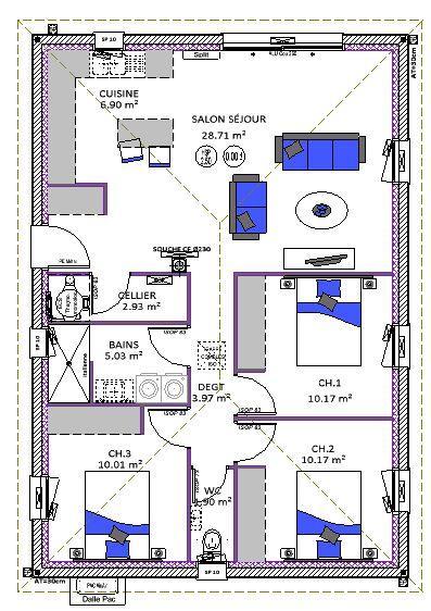 Maison - 80 m² - 4 pièces