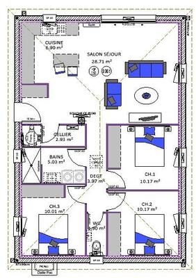 Maison - 80 m² - 4 pièces