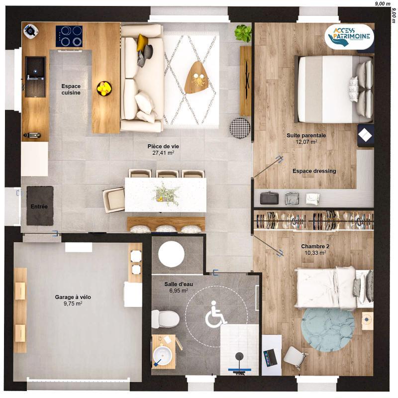 Maison - 57 m² - 4 pièces