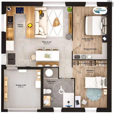 Maison - 57 m² - 4 pièces