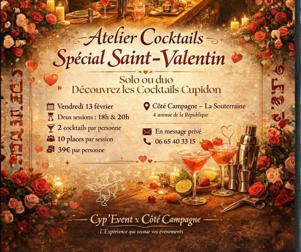 Atelier cocktail spécial Saint Valentin