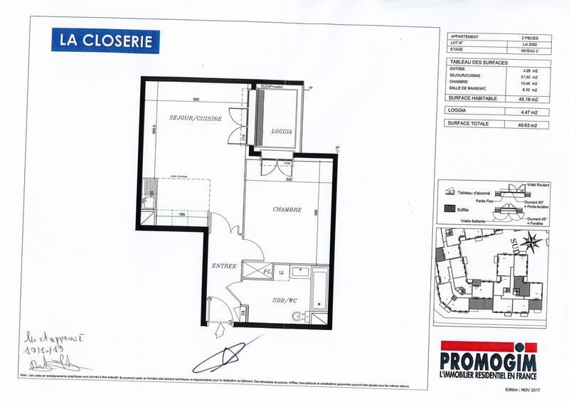 Appartement - 45 m² - 2 pièces