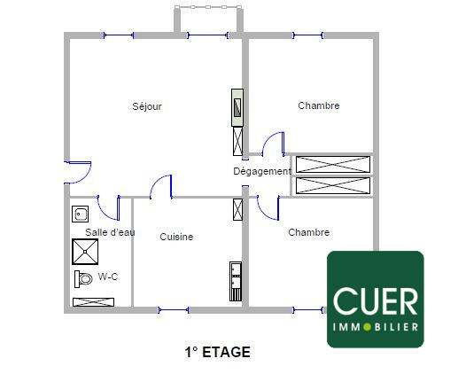 Appartement - 58 m² - 3 pièces