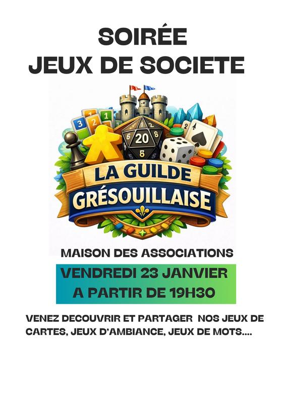 Soirée Jeux de Société - Association la Guilde Grésouillaise