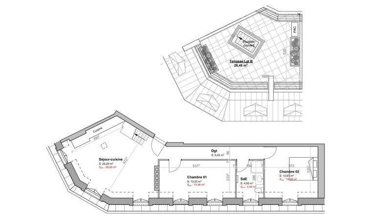 Appartement - 63 m² - 3 pièces